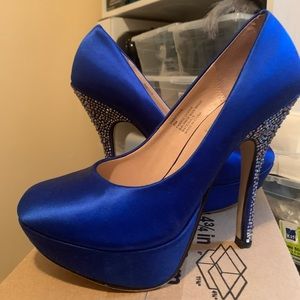 Cobalt blue jewelled heel Steve Madden pumps
